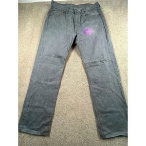 Vintage Levi's 501 Original Fit Jeans Mens 34x32 Gray Logo Denim Straight Leg